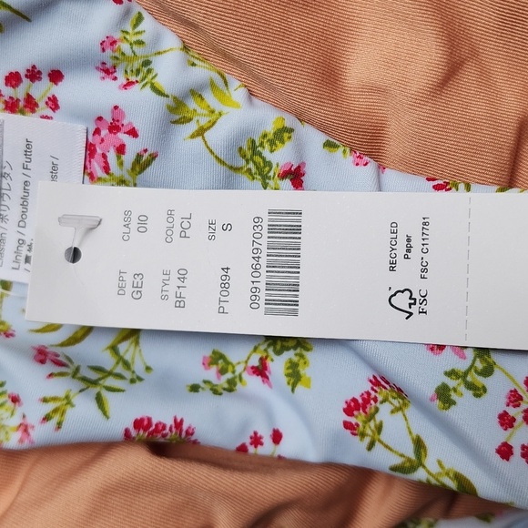 J. CREW Curved-Waist Cheeky Bikini Bottom Cloud Meadow Floral Women's SMALL NWT - Picture 11 of 12